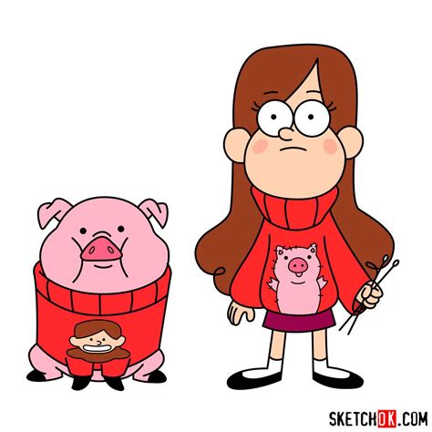 How to draw Mabel Pines with Waddles Step by step drawing tutorials