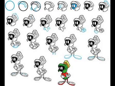 How to draw Marvin the Martian Step by step drawing tutorials