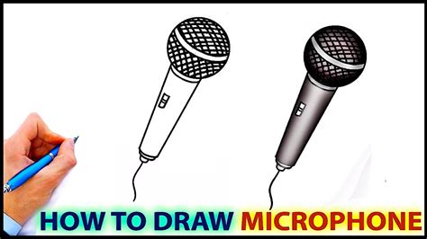 How to draw Microphone step by step. YouTube
