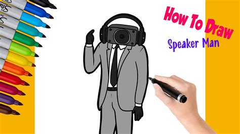 How to draw Normal Speaker Man step by step YouTube