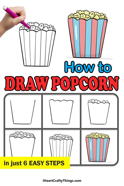 How to draw POPCORN BOX