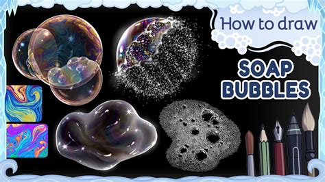 How to draw SOAP BUBBLES & FOAM - Step by Step Art …