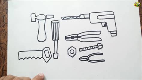 How to draw Tools step by step Easy and simple tools drawing for beginners