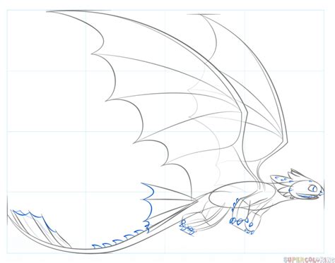 How to draw Toothless flying Step by step Drawing tutorials