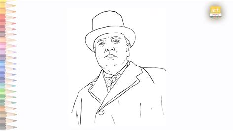 How to draw WINSTON CHURCHILL Step by Step Easily - YouTube