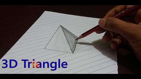 How to draw a 3D triangle step by step YouTube