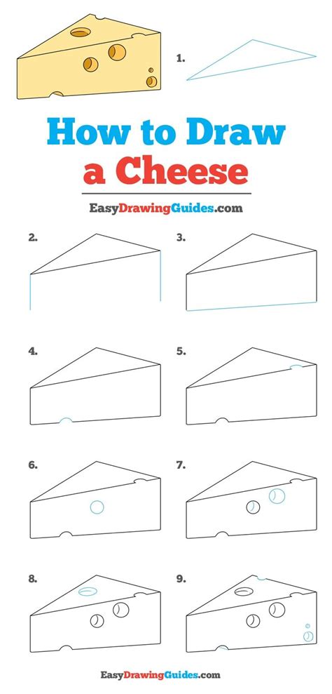 How to draw a Cheese Step by Step Cheese Drawing Lesson