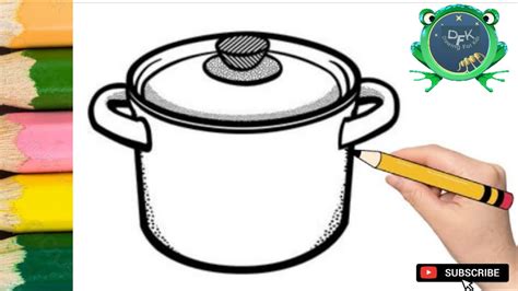How to draw a Cooking Pot Step by Step Drawings Tutorials YouTube
