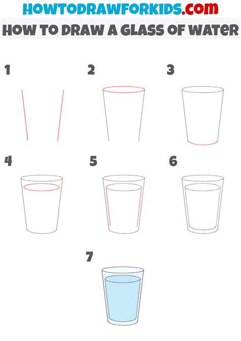 How to draw a Glass of Water Step by Step Easy drawings
