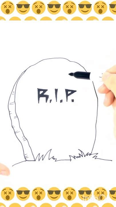 How to draw a Headstone Step by Step Easy drawings YouTube