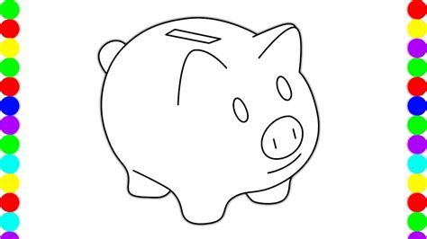 How to draw a Piggy Bank Step by Step for Beginners YouTube