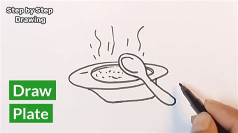 How to draw a Plate Plate of Food Easy Draw Tutorial YouTube