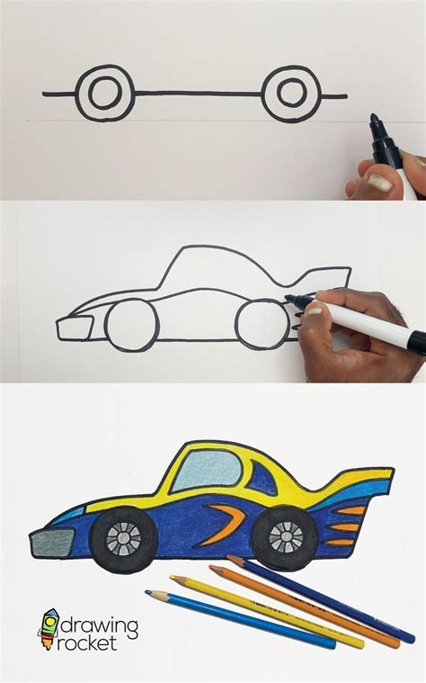 How to draw a Race Car Race Car Easy Draw Tutorial