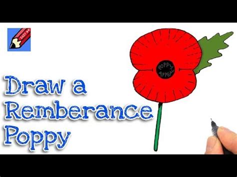 How to draw a Remembrance Poppy Real Easy Step by Step