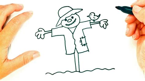 How to draw a Scarecrow Scarecrow Easy Draw Tutorial YouTube