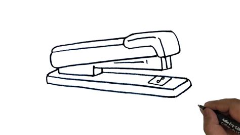 How to draw a Stapler Machine easy and step by step YouTube