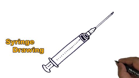 How to draw a Syringe Step by Step Syringe Drawing Lesson YouTube