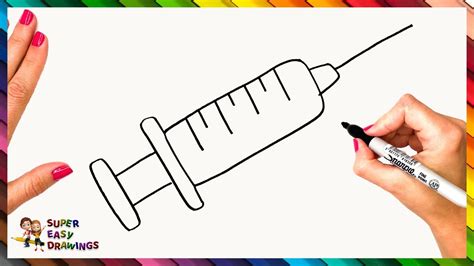 How to draw a Syringe step by step Easy drawing for beginners YouTube