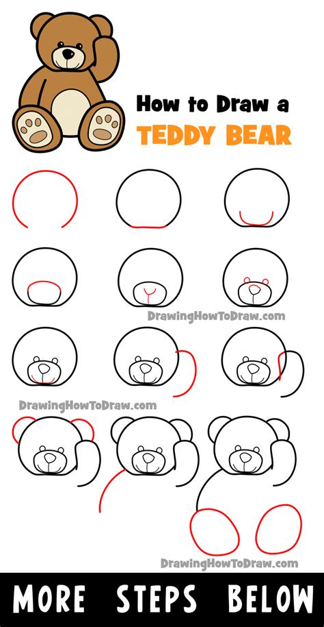 How to draw a Teddy Bear Step by Step Drawings Tutorials