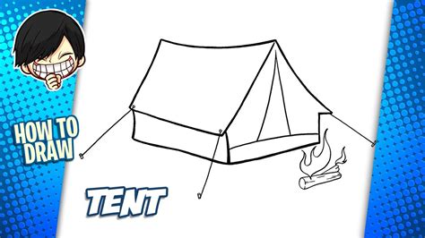 How to draw a Tent step by step YouTube
