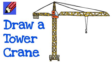 How to draw a Tower Crane Real Easy Step By Step