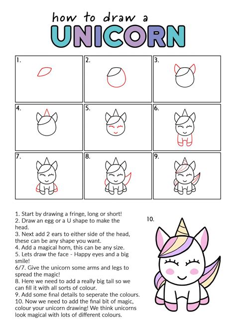 How to draw a Unicorn Step by Step Unicorn Drawing Lesson