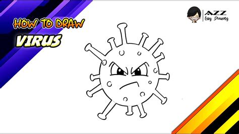 How to draw a Virus step by step YouTube