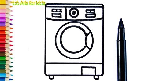 How to draw a Washing Machine Step by Step Easy drawings