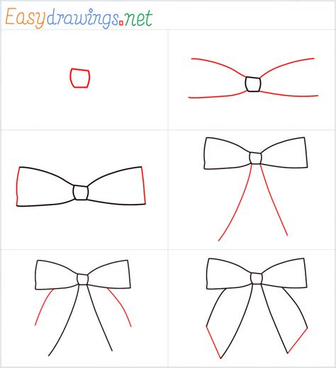 How to draw a bow Step by step Drawing tutorials Drawing tutorial