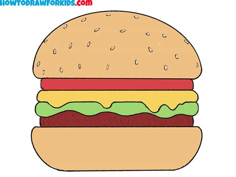 How to draw a burger for kids Easy Drawing Tutorial