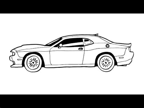 How to draw a car Dodge Challanger Step by step1 YouTube