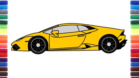 How to draw a car Huracan Side View step by