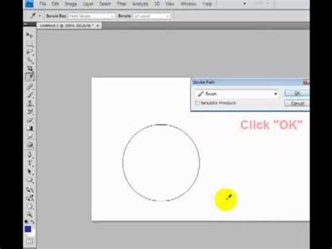How to draw a circle with no fill in YouTube
