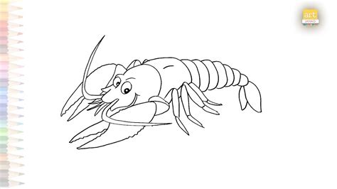 How to draw a crayfish step by step YouTube