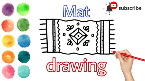 How to draw a floor Mat How to draw Mat step by step kids tutorials
