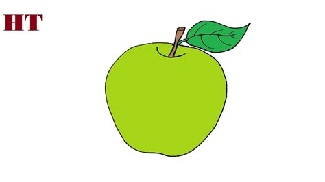 How to draw a green Apple easy with this howto video and stepbystep