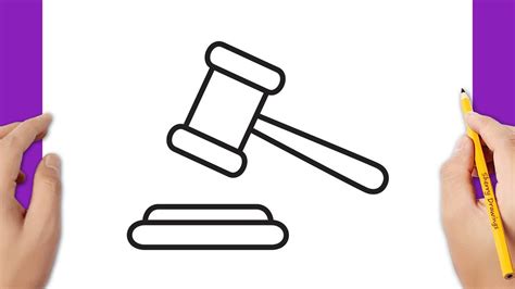 How to draw a judge gavel YouTube