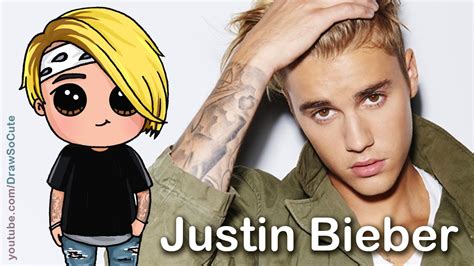 How to draw a justin bieber cartoon character
