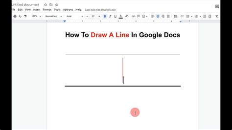 How to draw a line in Google docs YouTube