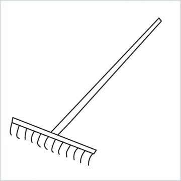 How to draw a rake Easy drawings