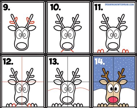 How to draw a reindeer Step by step Drawing tutorials
