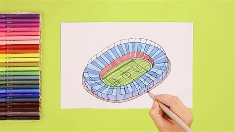 How to draw a stadium YouTube