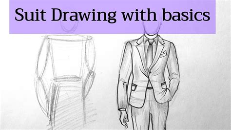 How to draw a suit drawing easy step by step tutorial Fashion drawing