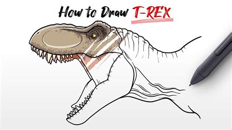 How to draw a t rex head I How to draw a Dinosaur YouTube