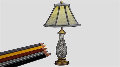 How to draw a table lamp step by step YouTube