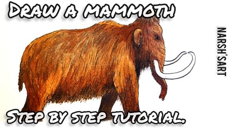 How to draw a wooly Mammoth easy tutorial YouTube
