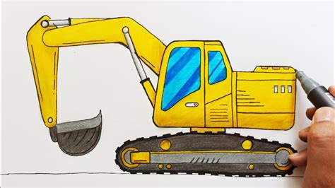 How to draw an Excavator easy