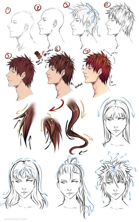 How to draw an anime character. Draw angled lines on each side for the jaw and chin. Make sure to leave a gap in the center of the mouth. Add lines for the neck and shoulders. Shoulders should be about as wide as the head circle. Outline the body. Characters tend to have long legs and torsos in anime style. Add lines for the hair. 