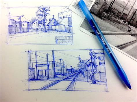 How to draw and sketch outdoor scenes and urban sketching tutorials as a part of learning how to