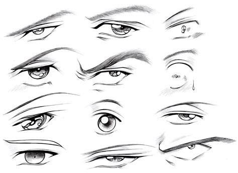 How to draw anime eyes male. Step 1 – Draw the Outline of the Eyes. Excited anime eyes outline drawing. Begin the drawing with the outer shape of each eye. Draw them wide open (vertically taller than in their relaxed state). For drawing these eyes with a normal expression see: How to Draw Anime Eyes (Normal Expression) Excited anime eyes drawing spacing. 